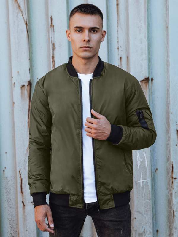 Pánská bunda bomber jacket zelená Dstreet TX4932 XL