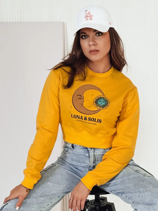 Dámská mikina LUNA crop top žlutá Dstreet BY1345 Univerzální