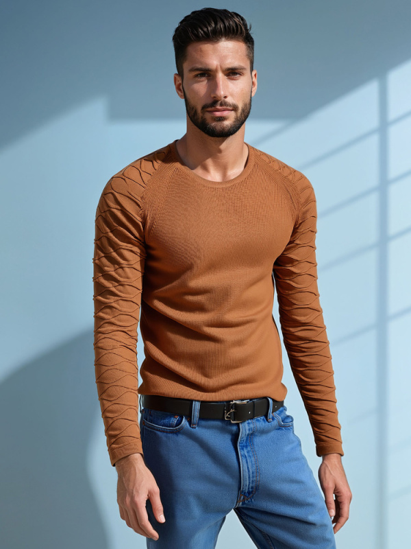 Pánský svetr v barvě camel WX2289 L