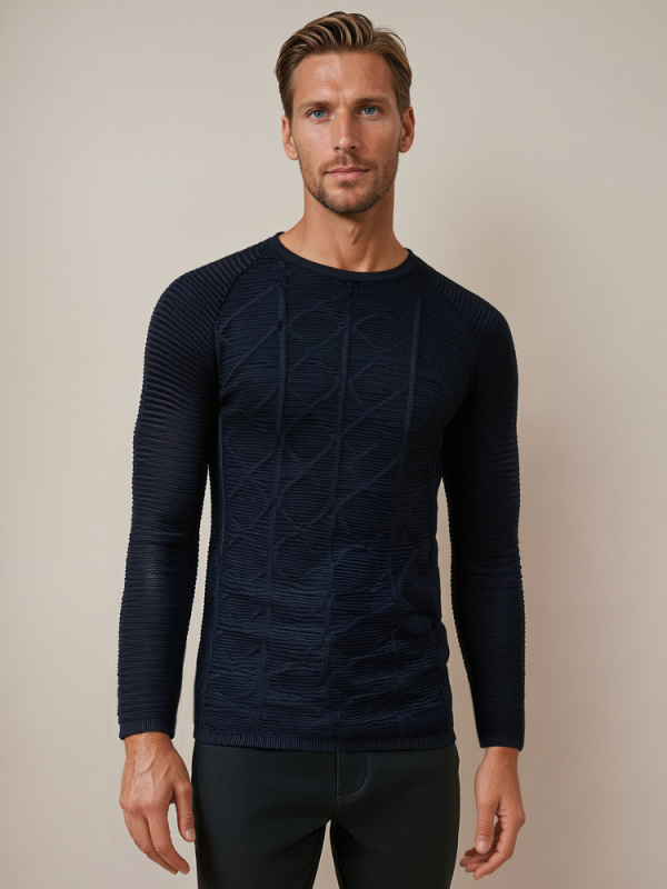 Dstreet Pánský svetr WX2300 Barva: Modrá, Velikost: XL