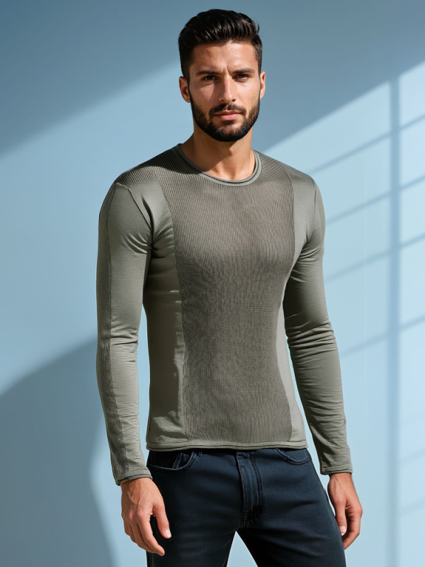 Pánský svetr khaki WX2310 S