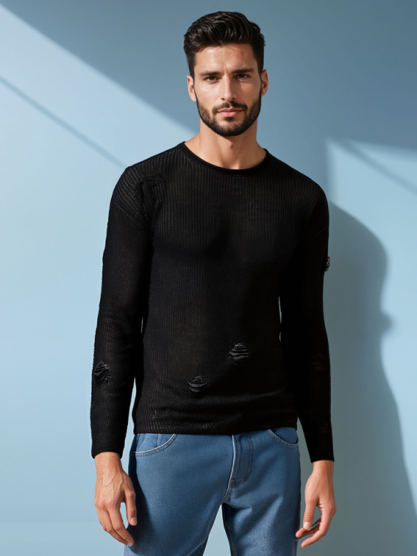 Pánský černý svetr Dstreet WX2312 XL