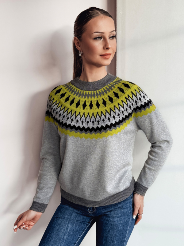 Dámský svetr RUBY GLOW Dstreet MY2376 Barva: Šedá - světle, Velikost: M/L
