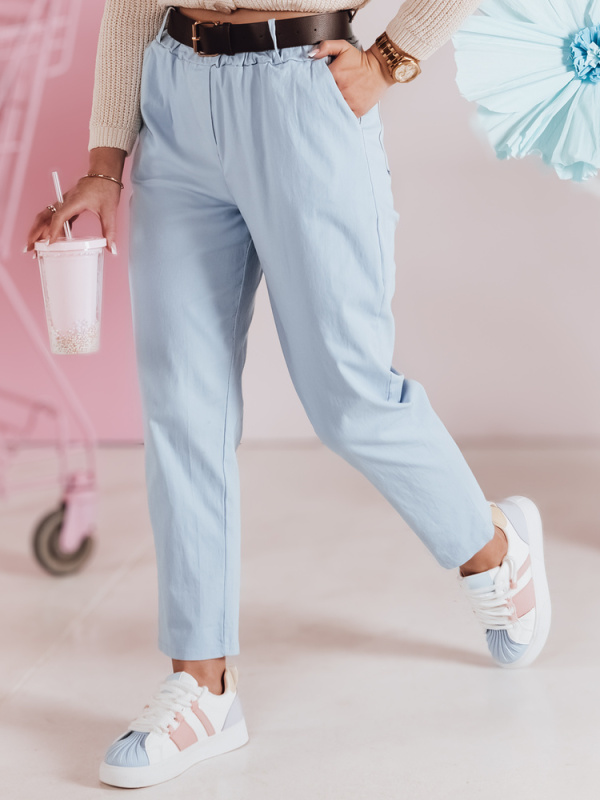 Dámské kalhoty SOFELIA s pasem, světle modré