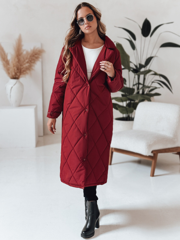 Dámská dlouhá zimní bunda WARMISSA Dstreet TY4916 Barva: Bordó, Velikost: L