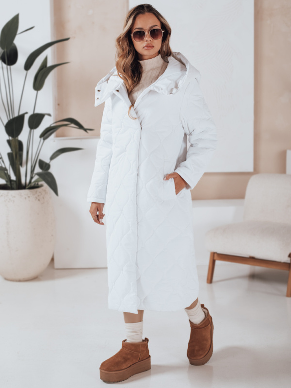 Dámská dlouhá zimní bunda s kapucí LIKEMIRA Dstreet TY4927 Barva: Bílá, Velikost: L