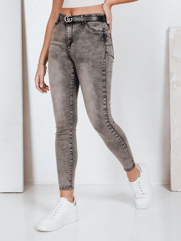 Dámské džínové kalhoty JORNIX skinny Dstreet UY2192 Barva: Šedá - tmavě, Velikost: 26