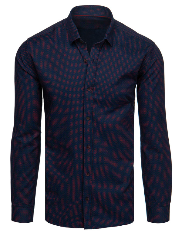 Pánská košile s dlouhým rukávem Dstreet DX2625 Barva: Fialová, Velikost: XXL