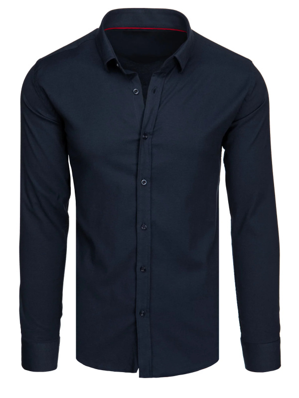 Pánská košile s dlouhým rukávem tmavě modrá Dstreet DX2600 M