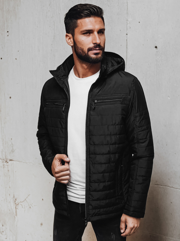 Pánská bunda s kapucí Dstreet TX4993 Barva: Černá, Velikost: 3XL/56