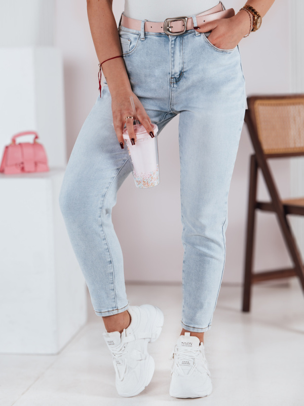 Dámské džíny slim fit SLIMLOVE Dstreet UY2346 Barva: Modrá - světle, Velikost: L