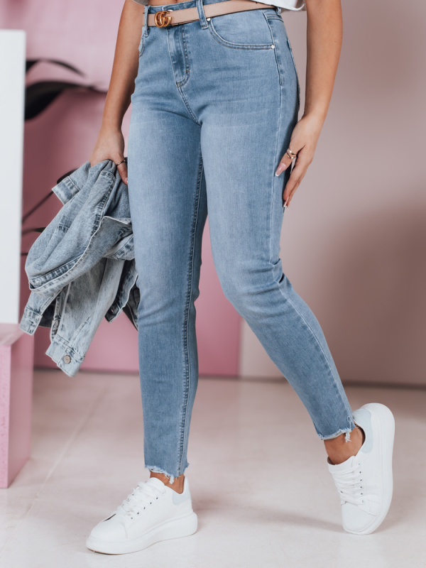 Dámské džíny skinny OLAVI Dstreet UY2379 Barva: Modrá - světle, Velikost: XL