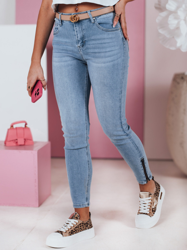 Dámské džíny skinny FITTALIA Dstreet UY2381 Barva: Modrá - světle, Velikost: XL