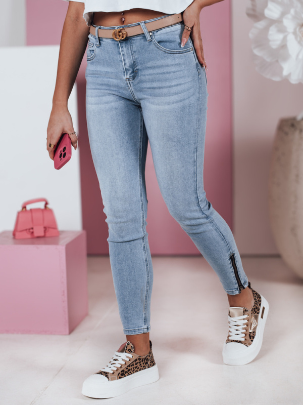Dámské džíny skinny střední pas ZIPSTYLE Dstreet UY2392 Barva: Hnědá, Velikost: S