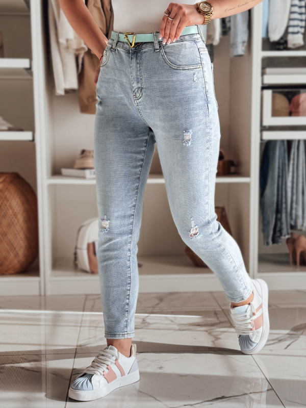 Dámské džíny slim fit STEFANIA Dstreet UY2420 Barva: Modrá - světle, Velikost: XL