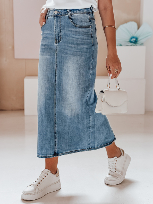 Dámská džínová sukně maxi MAXI LONG Dstreet CY0478 Barva: Modrá - světle, Velikost: L