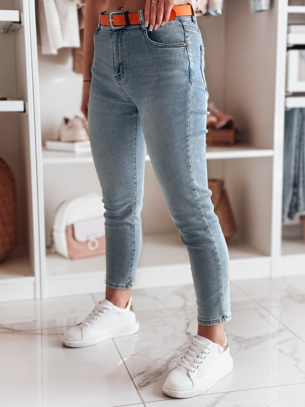 Dámské džíny slim fit CURVITA Dstreet UY2471 Barva: Modrá - světle, Velikost: L
