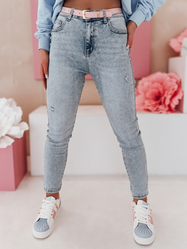Dámské džínové kalhoty slim fit SKINNEX Dstreet UY2430 Barva: Modrá - světle, Velikost: M