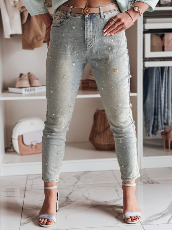Dámské džíny skinny PERLAON Dstreet UY2477 Barva: Modrá - světle, Velikost: XS