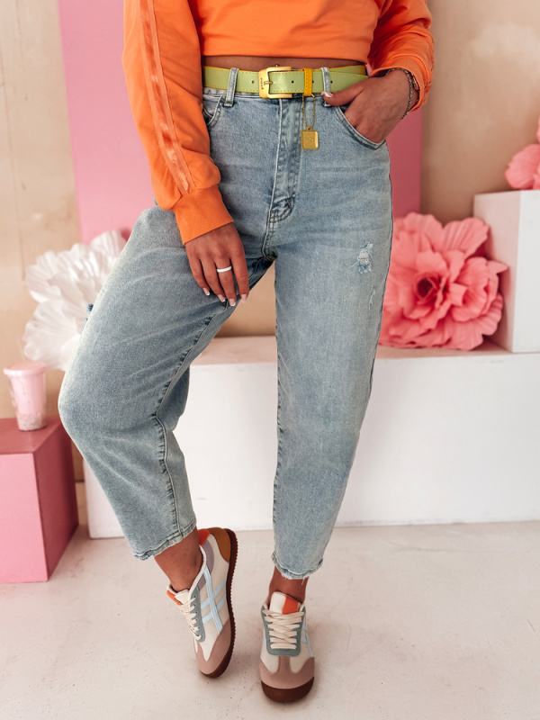 Dámské džíny mom fit MOMTEZ Dstreet UY2485 Barva: Modrá - světle, Velikost: XS