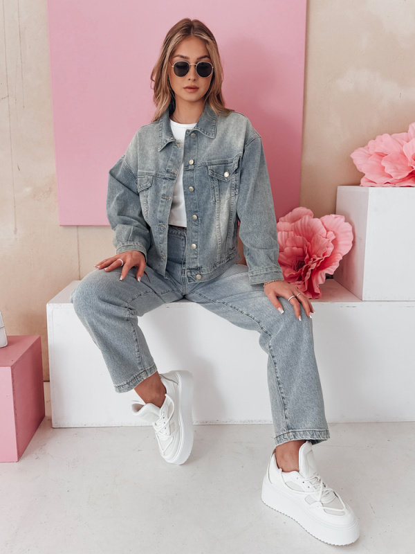 Dámské džíny široké wide leg WIDENO Dstreet UY2492 Barva: Modrá - světle, Velikost: M