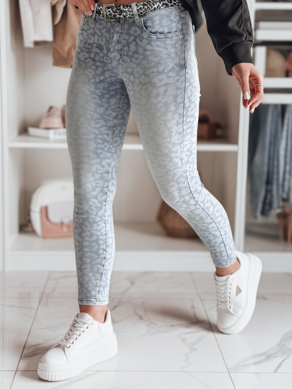 Dámské džíny skinny s páskem FELINA Dstreet UY2474 Barva: Modrá - světle, Velikost: 31
