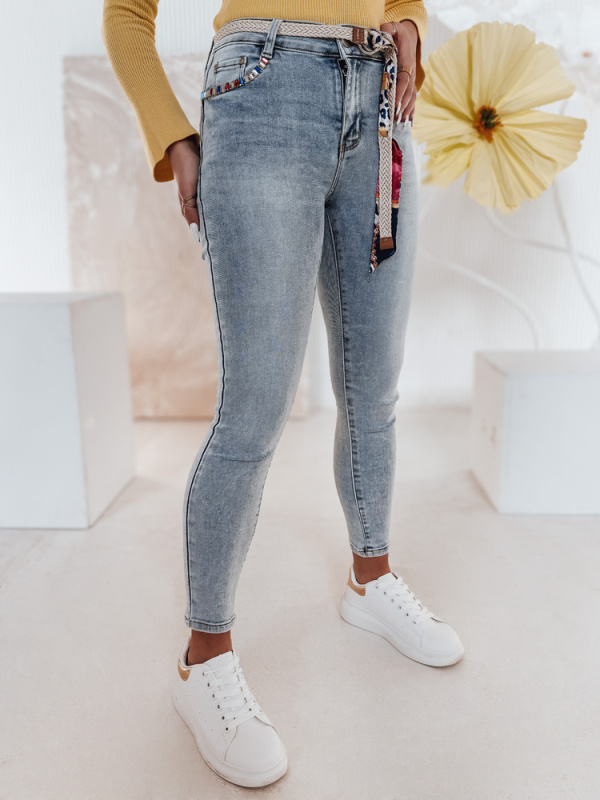 Dámské džíny skinny TRENDIFIX s páskem Dstreet UY2481 Barva: Modrá - světle, Velikost: 29