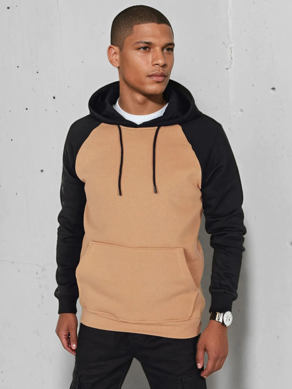 Pánská mikina s kapucí Dstreet BX5889 Barva: Hnědá, Velikost: L