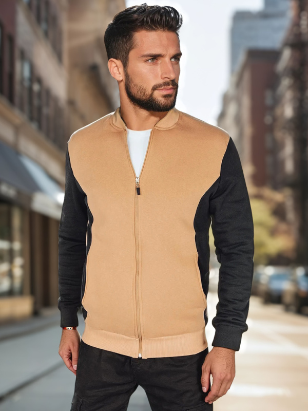 Pánská mikina se zapínáním Dstreet BX5903 Barva: Hnědá, Velikost: XL