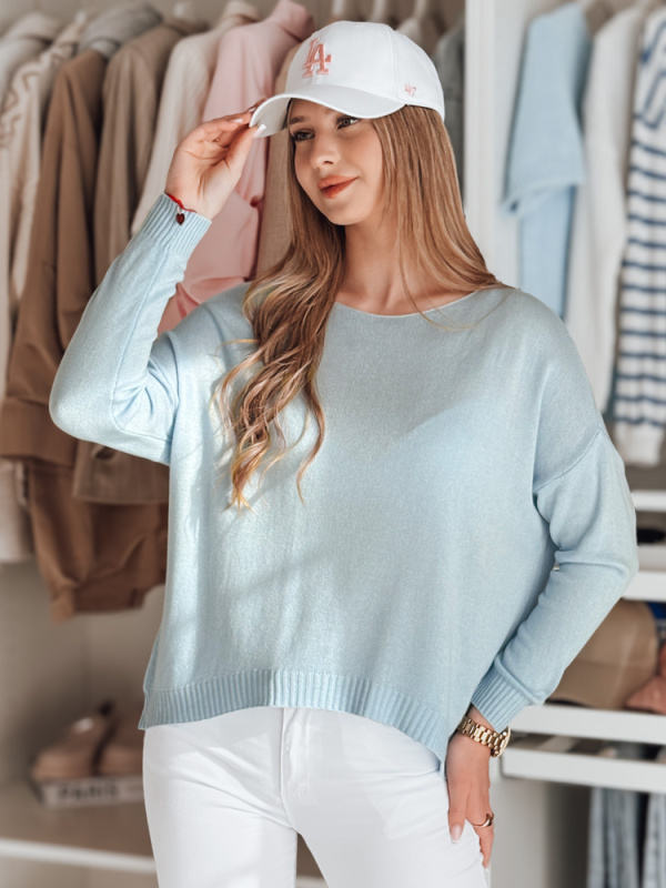Dámský oversize svetr SENZIA, světle modrý