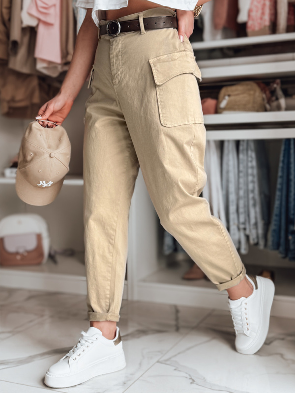Dámské kalhoty baggy GOTRENDI Dstreet UY2522 Barva: Béžová, Velikost: XL