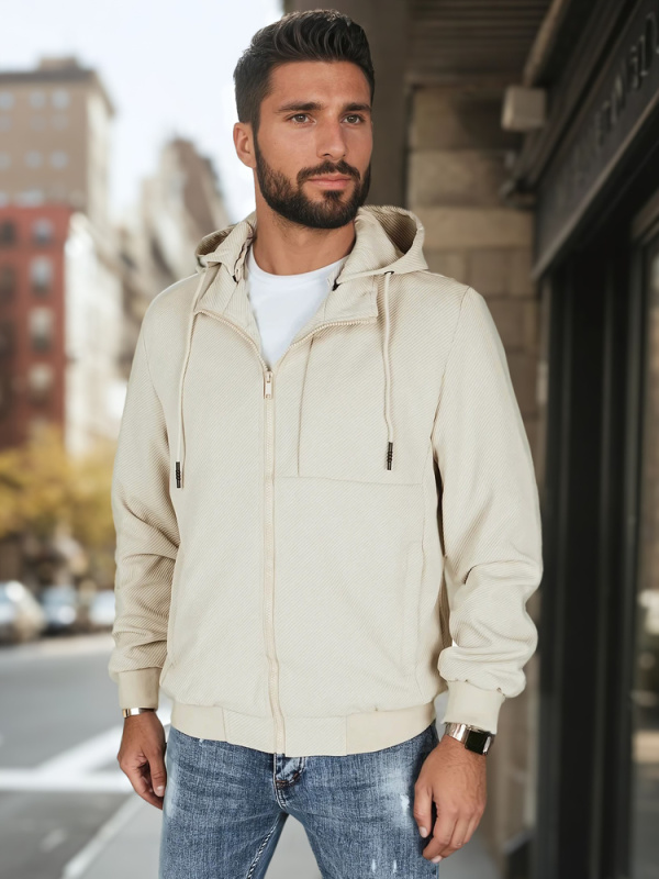 Pánská bunda s kapucí Dstreet TX5016 Barva: Béžová, Velikost: M