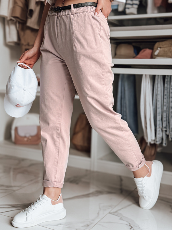 Dámské kalhoty s páskem RELCIX Dstreet UY2580 Barva: Růžová, Velikost: XL