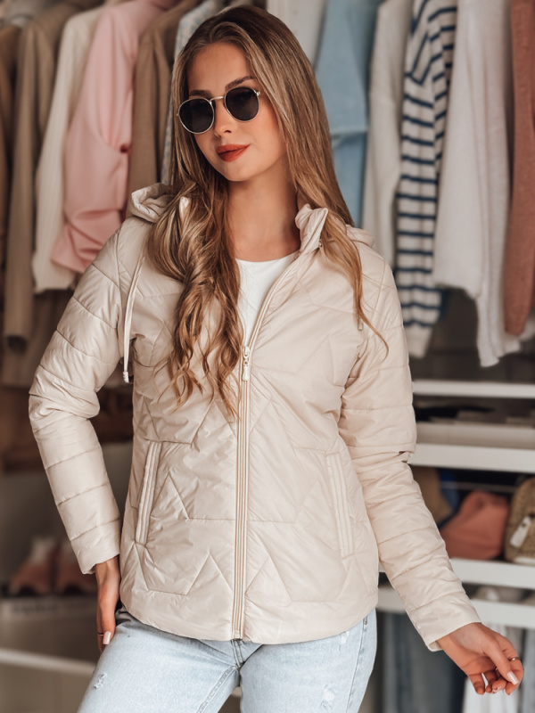 Dámská prošívaná bunda ENZIOK Dstreet TY4865 Barva: Béžová, Velikost: XL