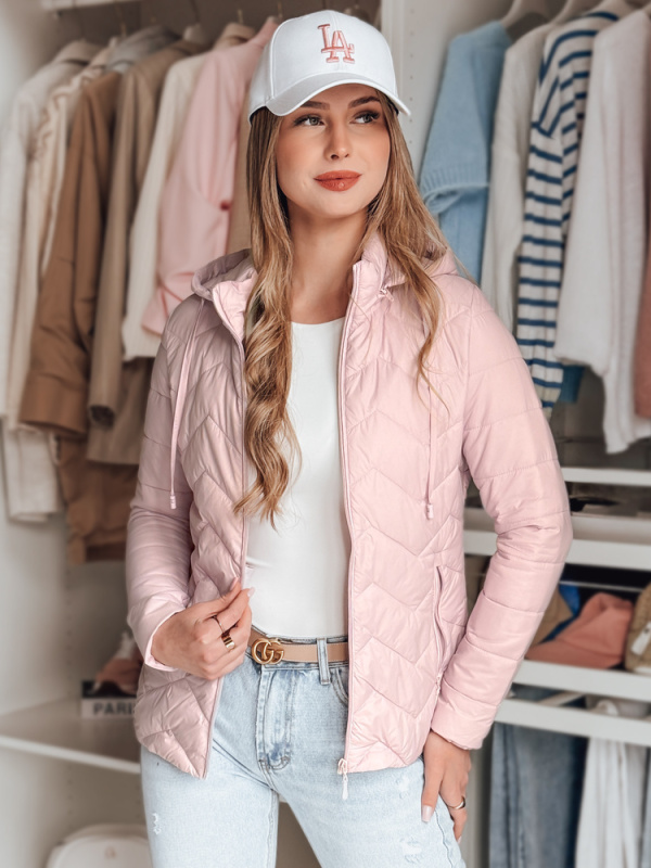 Dámská prošívaná přechodová bunda ZIPZAB Dstreet TY4866 Barva: Růžová, Velikost: XL