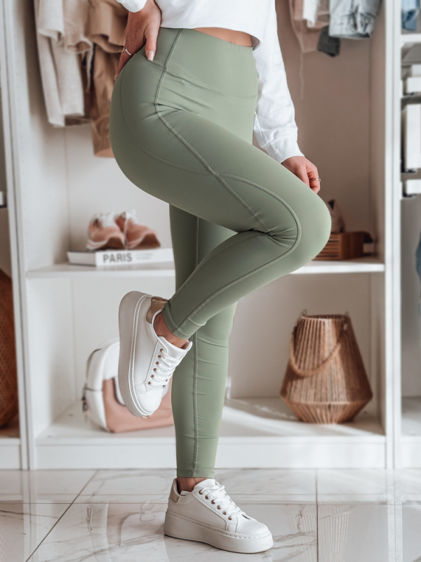 Dámské sportovní legíny FITTATO Dstreet UY2603 Barva: Zelená, Velikost: L