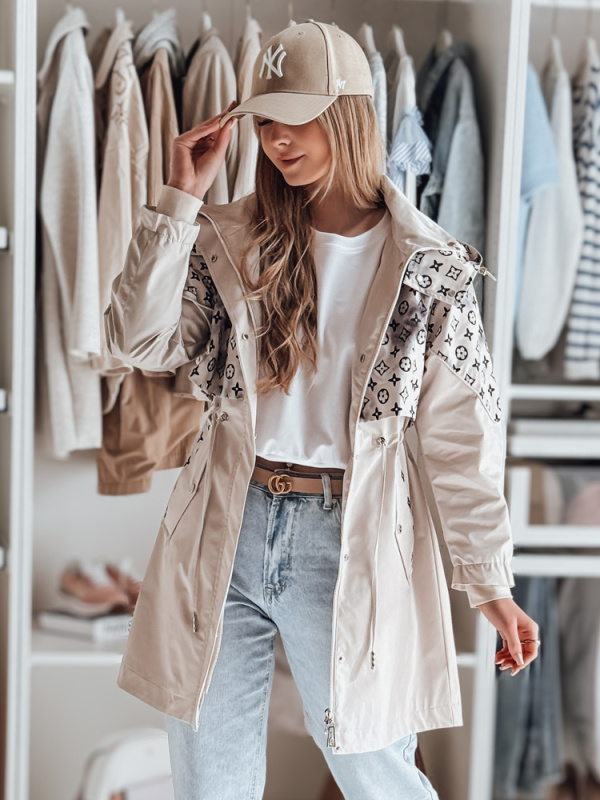 Dámská bunda FERIPARKA Dstreet TY4874 Barva: Béžová, Velikost: XL