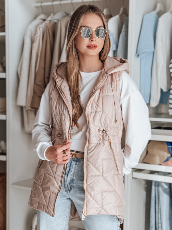 Dámská prošívaná vesta OLINVIA Dstreet TY4835 Barva: Růžová, Velikost: L