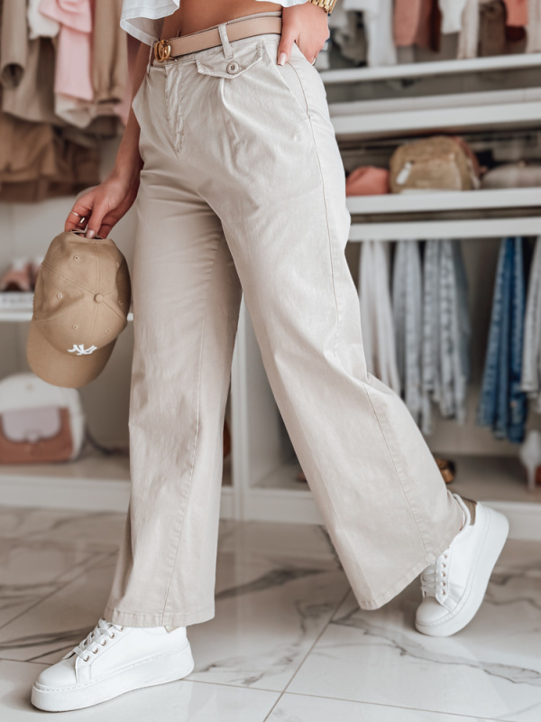 Dámské džíny wide leg MOBISKA Dstreet UY2617 Barva: Béžová, Velikost: M