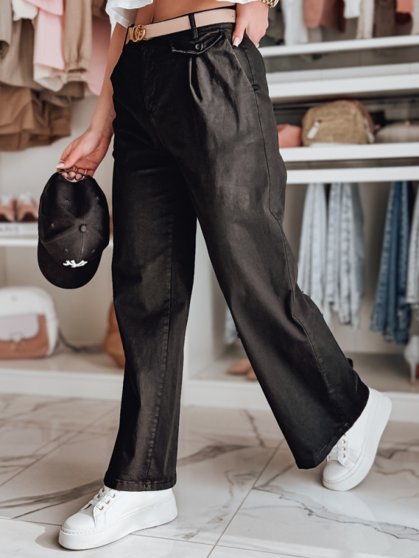 Dámské džíny wide leg MOBISKA Dstreet UY2617 Barva: Černá, Velikost: XL