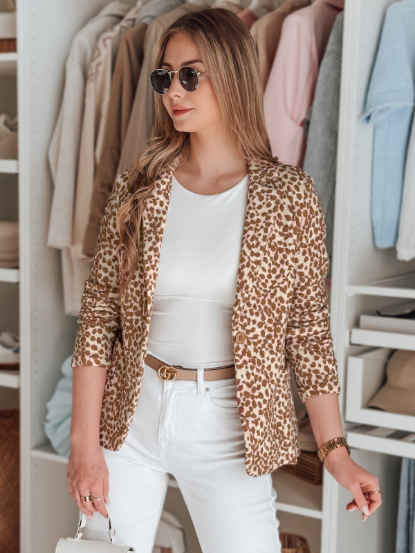 Dámské sako MARABELL Dstreet PY0126 Barva: Béžová, Velikost: XL