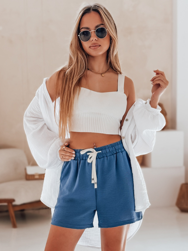 Dámské šortky HOT VIBE Dstreet SY0439 Barva: Modrá - světle, Velikost: XXL