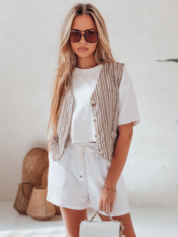 Dámské šortky HOT VIBE Dstreet SY0439 Barva: Bílá, Velikost: XL