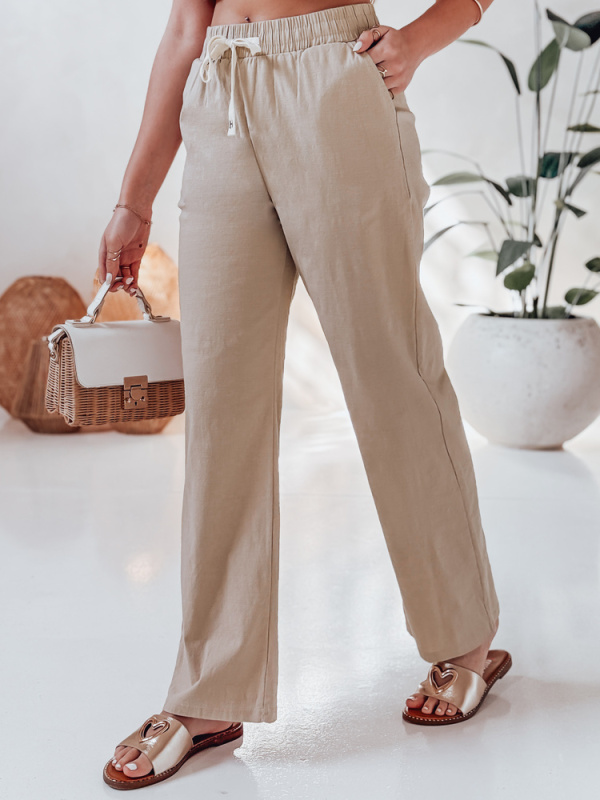 Dámské kalhoty casualowe wide leg BOHO DAY Dstreet UY2647 Barva: Zelená, Velikost: XXL