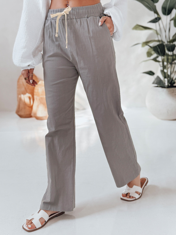 Dámské kalhoty casualowe wide leg BOHO DAY Dstreet UY2647 Barva: Šedá - světle, Velikost: XL