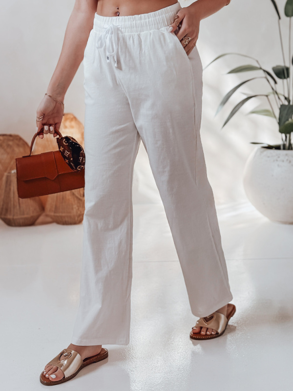 Dámské kalhoty casualowe wide leg BOHO DAY Dstreet UY2647 Barva: Bílá, Velikost: XXL