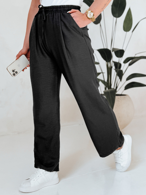 Dámské široké kalhoty wide leg MILLIVIO Dstreet UY2659 Barva: Černá, Velikost: M