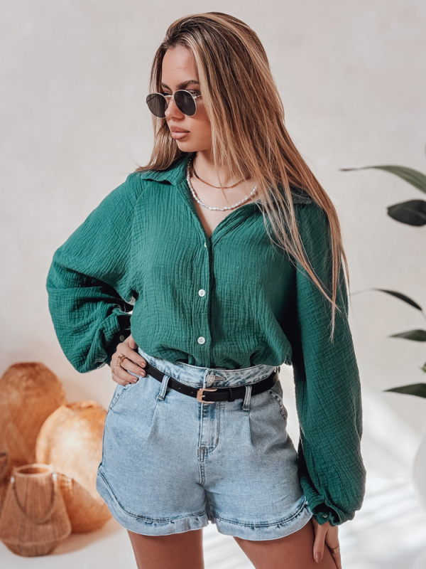 Dámské džínové šortky s páskem SHORT LOVER Dstreet SY0468 Barva: Modrá - světle, Velikost: S