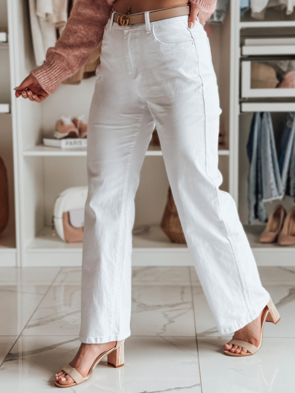 Dámské kalhoty wide leg DELUSSIA Dstreet UY2669 Barva: Bílá, Velikost: XS/34