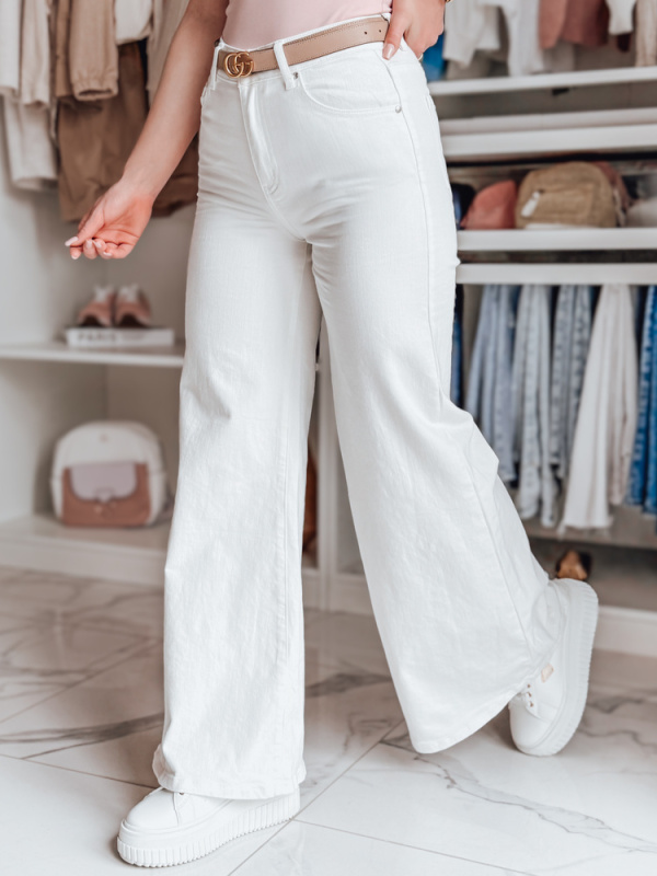 Dámské kalhoty wide leg LEGBLISS Dstreet UY2676 Barva: Bílá, Velikost: S
